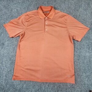 Greg Norman Play Dry Golf Polo Shirt Mens XL Orange‎ Striped Short Sleeve